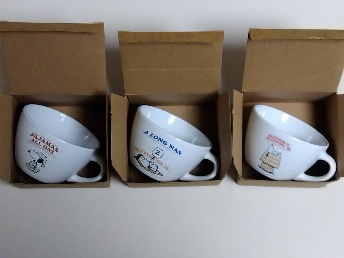 ラスト!【 新品・美品 / 送料込み 】ファミリーキャラクター 大きなカフェカップ【スヌーピー】全3種(ブラウン・ブルー・レッド)セット拍卖