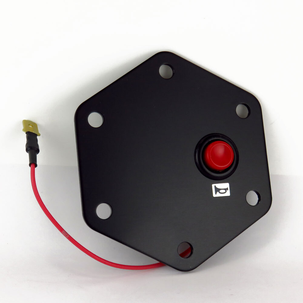 プレートホーンボタン 黒・レッド モモタイプ MOMO つや消しブラック 六角形 ステアリング ハンドル Daikei/大恵産業 PH03 ht拍卖