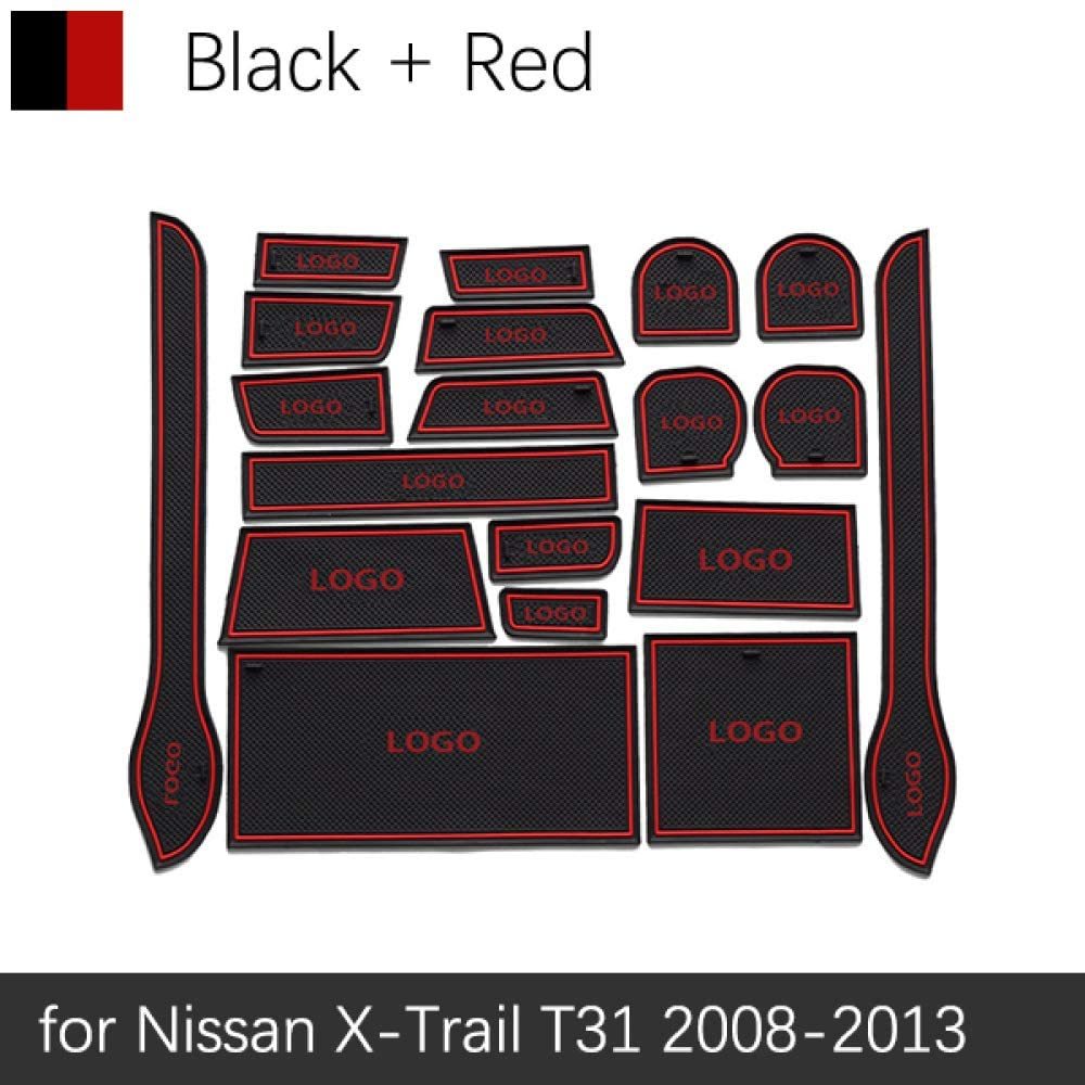 T31 エクストレイル インテリアマット レッド 内装 カスタム ラバーマット ドアポケット コンソール ドリンクホルダー パーツ拍卖