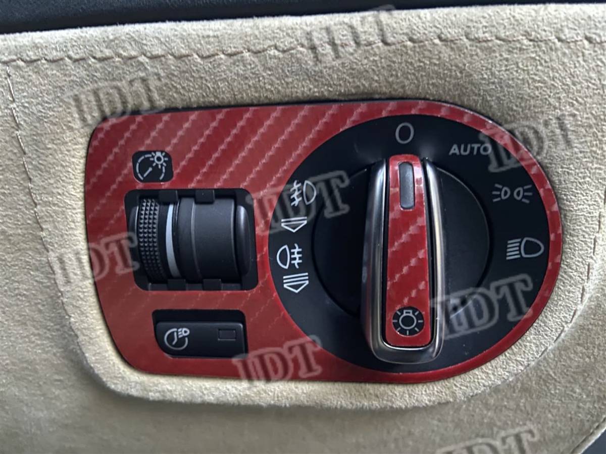 IDT アウディ TT 8J 内装 カスタム インテリアシート ヘッドライトスイッチ シート ステッカー レッドカーボン拍卖