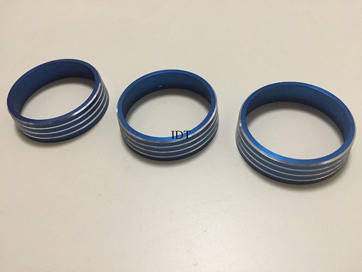 三菱 デリカ D:5 アルミ エアコン ダイヤル カバー ブルー ダイアル リング ガーニッシュ インテリアパネル D5 青拍卖