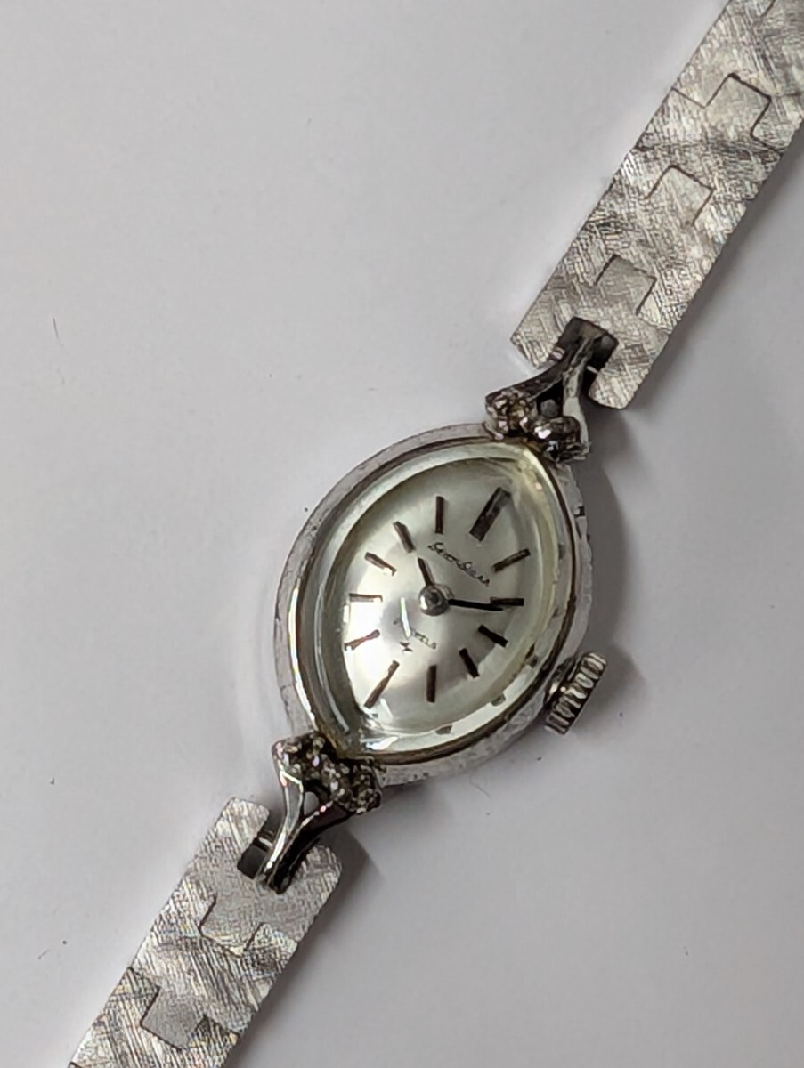 SEIKO セイコー SOLAR ソーラー 手巻き 腕時計 シルバー文字盤 21石 レディース拍卖
