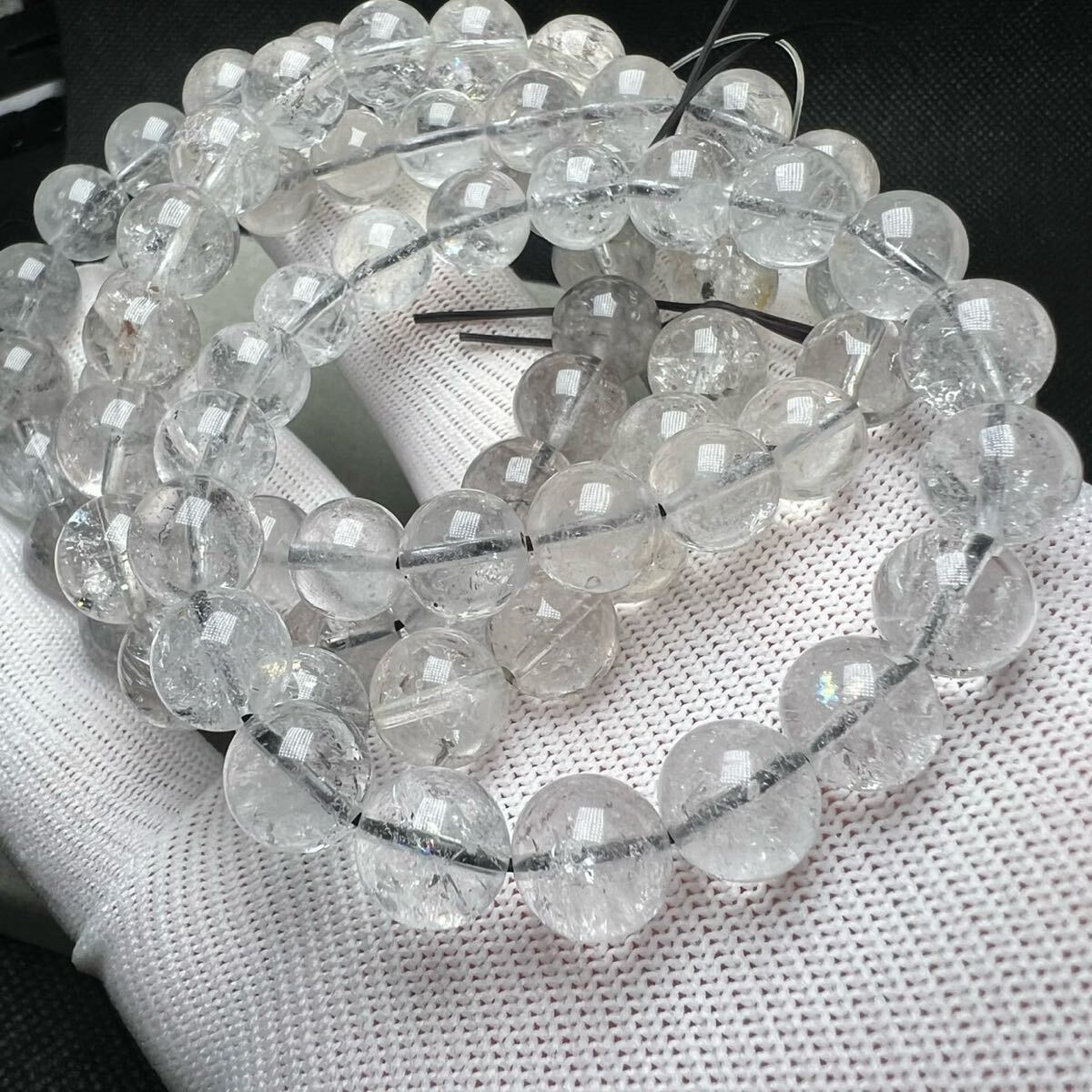 ハーキマーダイヤモンド 10mm 1連分 ブレスレット2本セット 天然石拍卖