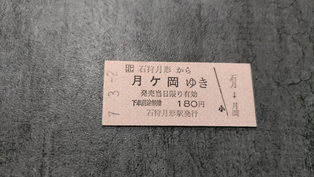 石狩月形駅発行「石狩月形→月ヶ岡」硬券乗車券拍卖