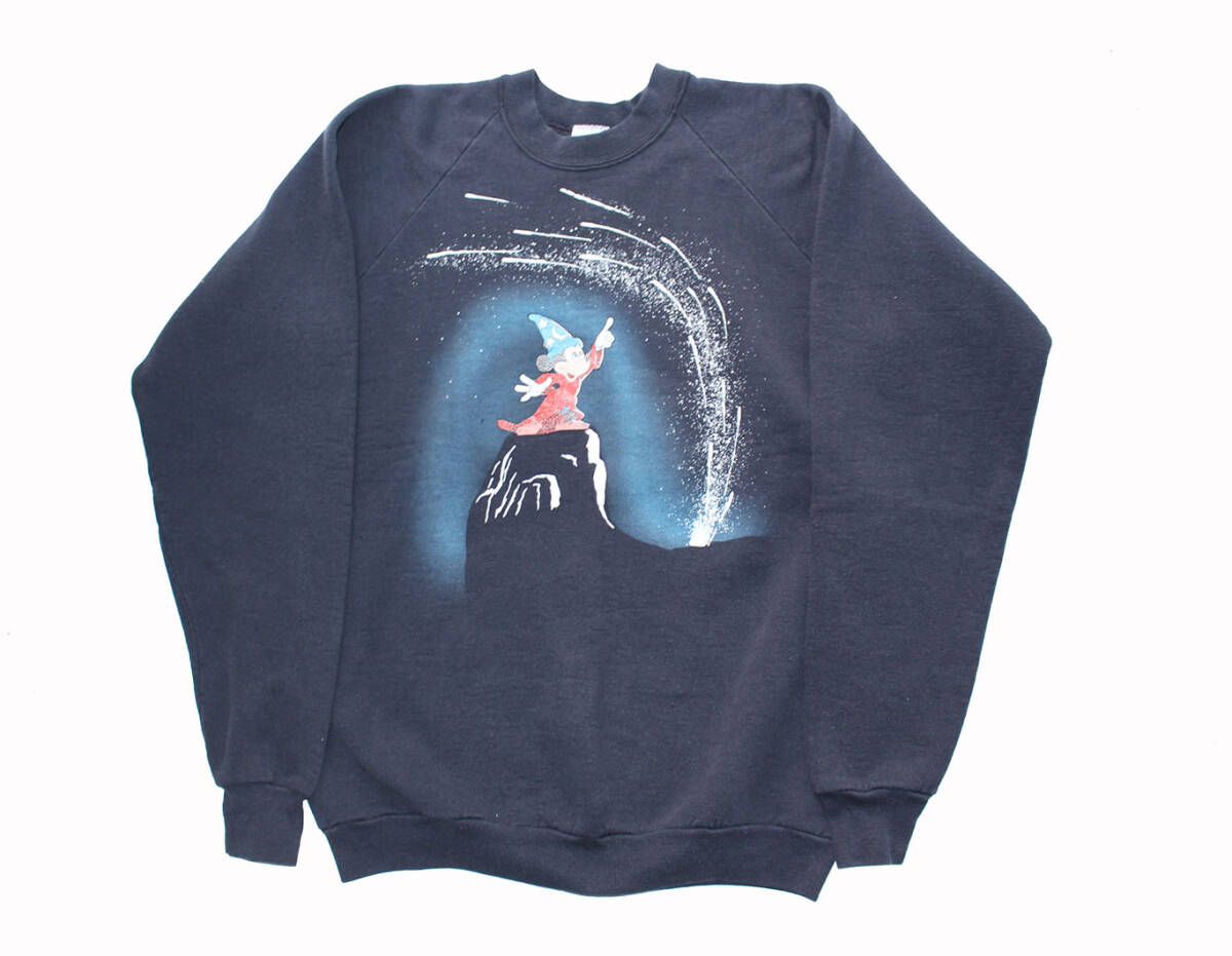 DISNEY FANTASIA CREWNECK ミッキー ディズニー ファンタジア クルーネック拍卖