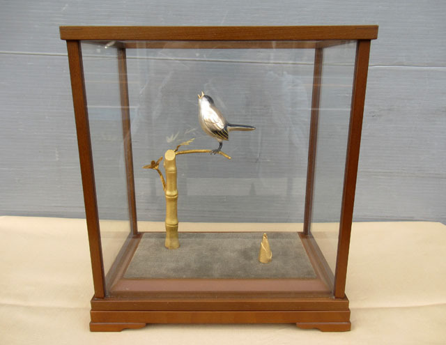 即決■銀製 鳥 タケノコ 置物■し-12拍卖