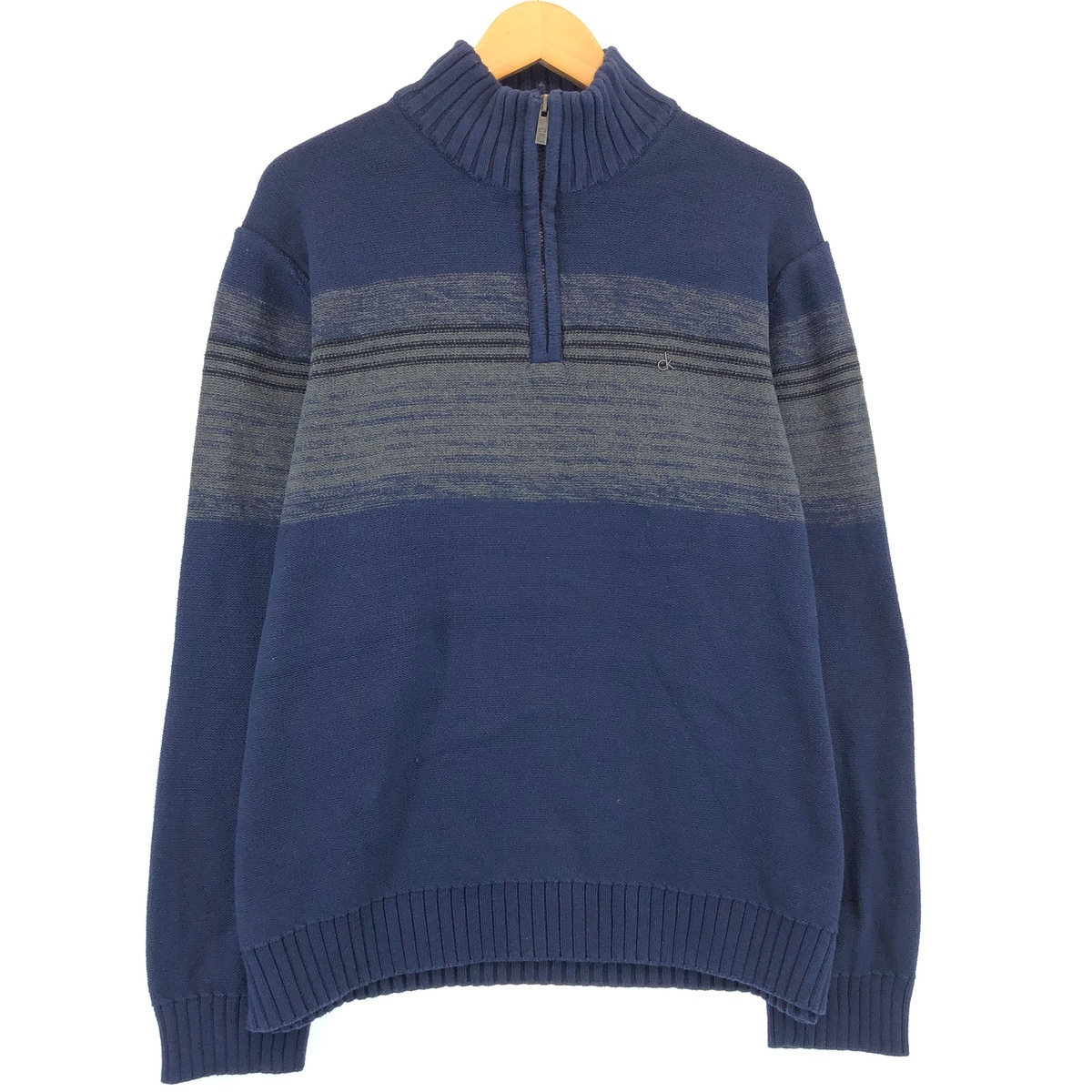 古着 カルバンクライン Calvin klein ボーダー柄 ハーフジップセーター メンズXL相当 /eaa479828 ss2503_30拍卖