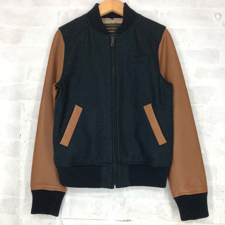 SUPER HAKKA スーパーハッカ チェック柄×羊革 スタジャン ジャケット SIZE: FREE LH632025022812拍卖