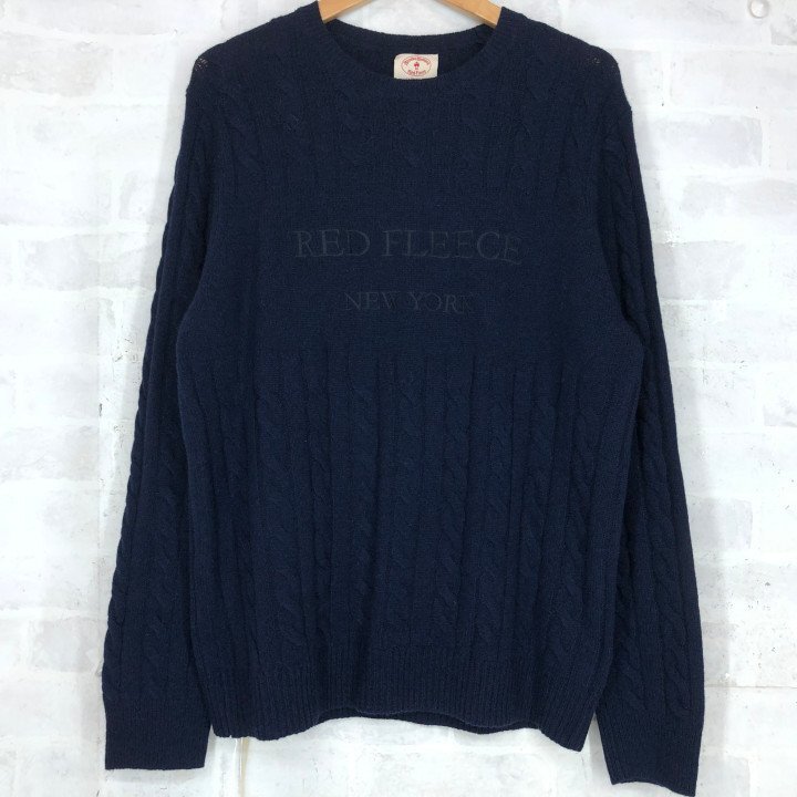 Brooks Brothers Red Fleece ブルックスブラザーズ レッドフリース ロゴ刺繍 ケーブルセーター SIZE: M ネイビー MH632025022816拍卖