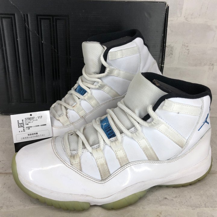 【観賞用】NIKE AIR JORDAN 11 RETRO ナイキ エアジョーダン 11 レトロ スニーカー 箱有 378037-117 SIZE: 26cm ホワイト MU632025031311拍卖