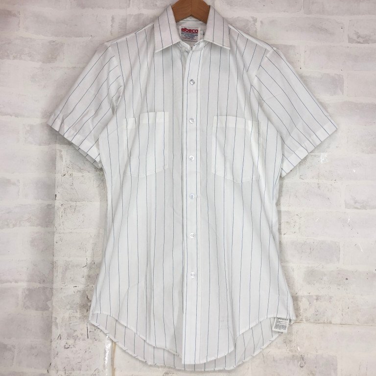 elbeco エルベコ ストライプ 半袖シャツ SIZE:14 1/2 made in USA ヴィンテージ MH632025031611拍卖