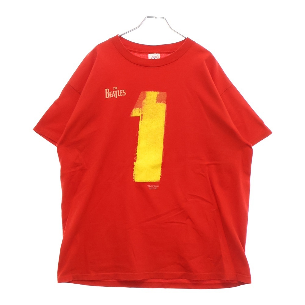 VINTAGE ヴィンテージ 00s THE BEATLES 1 ビートルズ 両面プリント Tシャツ 半袖カットソー レッド拍卖