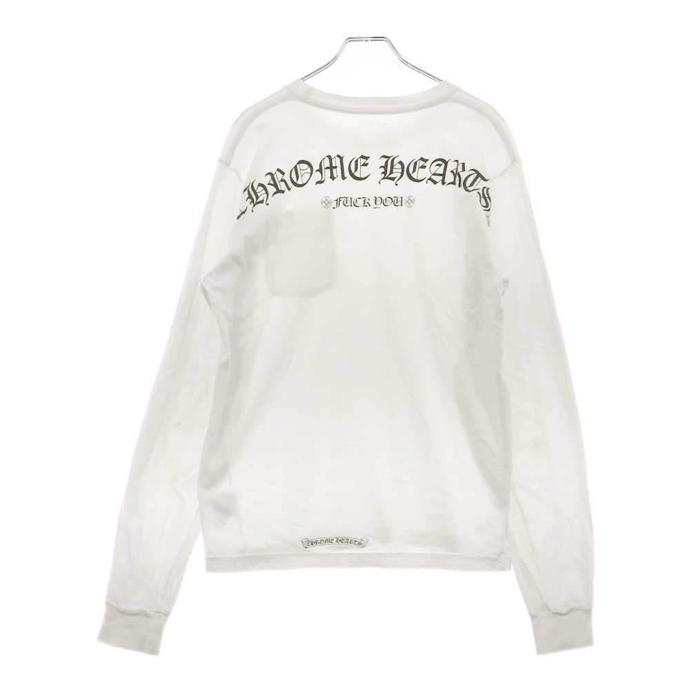 CHROME HEARTS クロムハーツ Fuck You L/S Tee ファックユー アーチロゴ 長袖Tシャツ ロングスリーブカットソー ホワイト拍卖