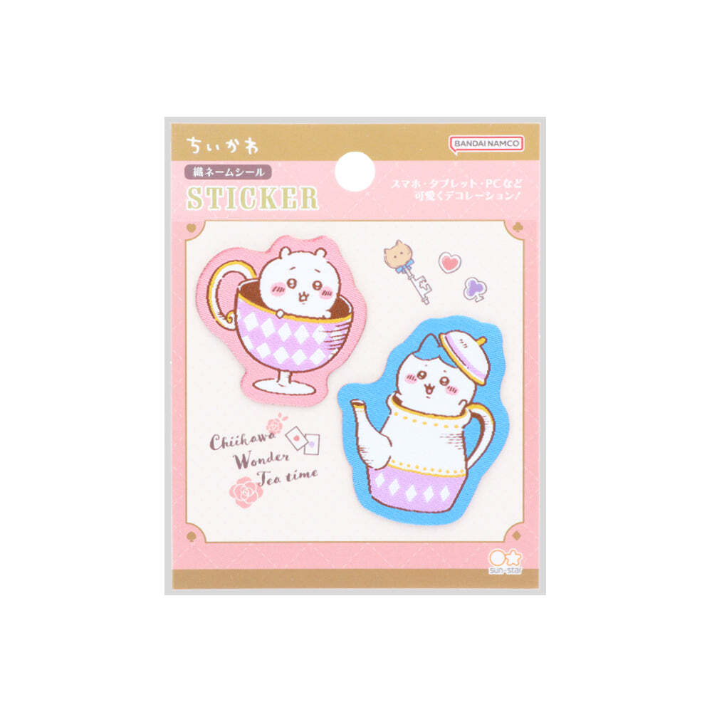◆新品 ちいかわ 織ネームシール〈ワンダーランド ちいかわ&ハチワレ〉アリスモチーフ ジャーナル・手帳デコに ナガノ拍卖