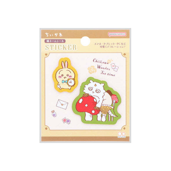 ◆新品 ちいかわ 織ネームシール〈ワンダーランド うさぎ&あのこ〉アリスモチーフ ジャーナル・手帳デコに ナガノ拍卖