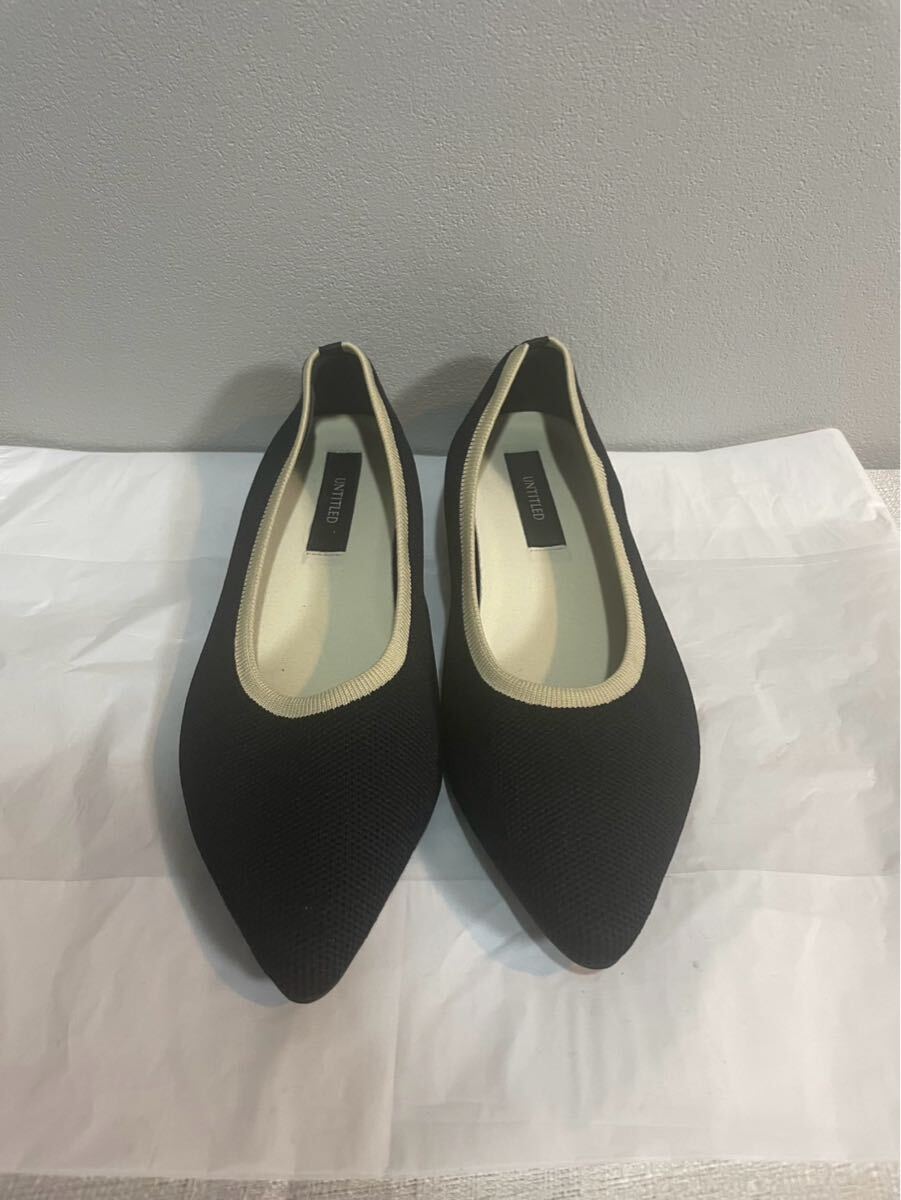 UNTITLEDアンタイトルフラットシューズ黒23cmレディース拍卖