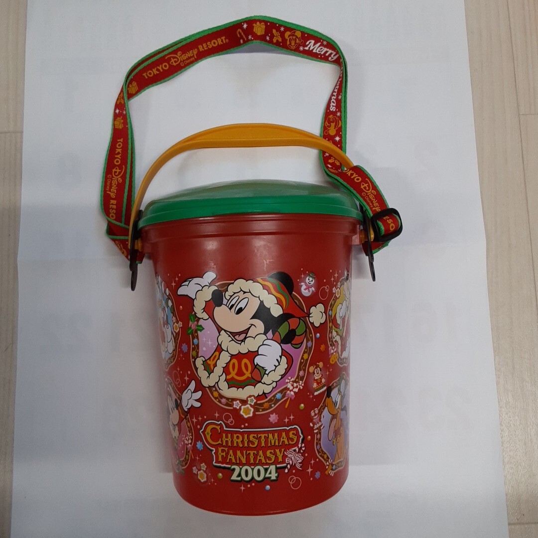 東京ディズニーランド☆2004年クリスマス☆ポップコーンバケット☆プラスチック☆長期保管品☆拍卖