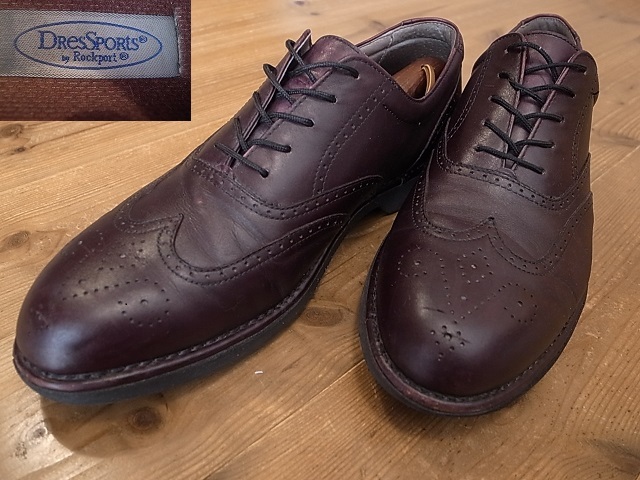 ハンガリー製 ROCKPORT ロックポート Dressports 革靴 ウィングチップ レザーシューズ USA仕入 サイズ 91/2M 約 27.5㎝拍卖