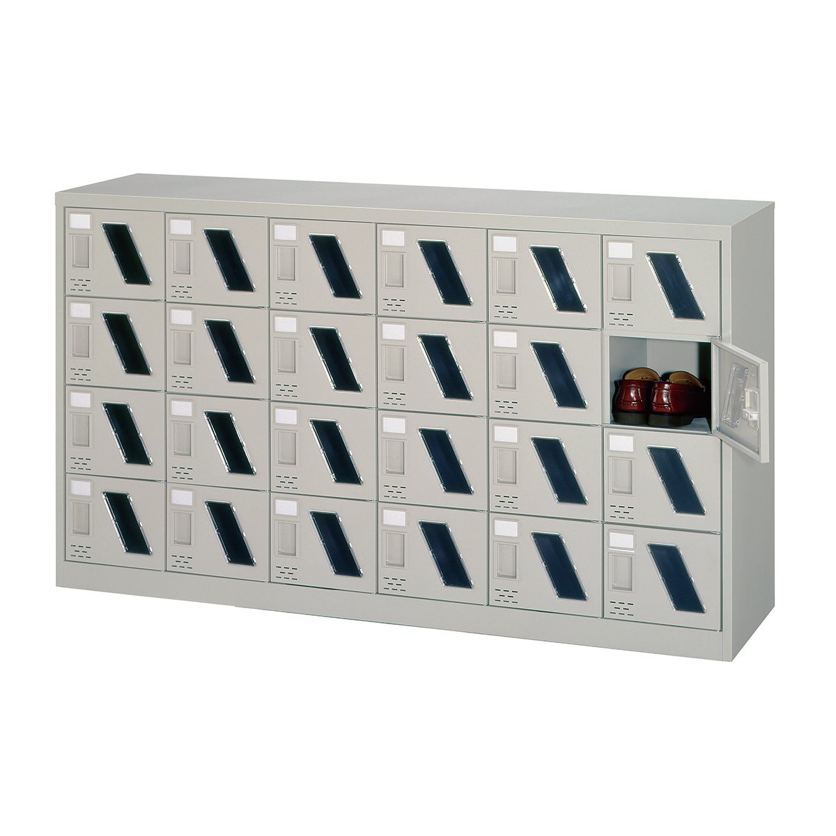 ★新品 シューズロッカー 幅1552x380x880 扉付 窓付 錠なしタイプ 中棚なし 靴 下駄箱 スチール アルプス SC-24M ALPS 事務機器 店舗拍卖