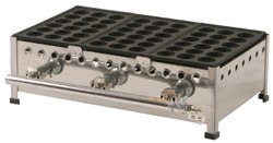 ★新品 たこ焼き 店舗 屋台 鉄板ガス業務用 たこ焼き器 ジャンボ 18穴 5連 5口 5丁 185SH フチ高 イトキン●メーカー直送拍卖