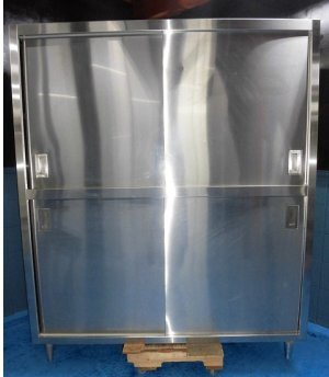 592 食器棚 幅1500x750 厨房ステンレス 引戸キャビネット 店舗 中古 和歌山拍卖