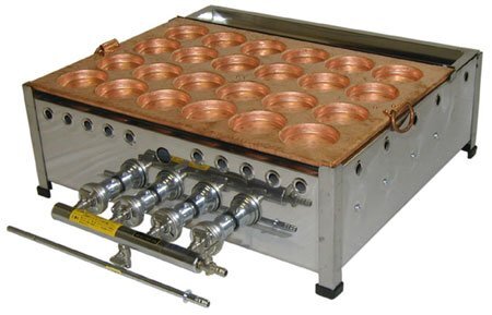 ★新品 業務用 銅板 大判焼き器 24穴 12個焼き 回転焼き器 今川焼き器 店舗 厨房拍卖