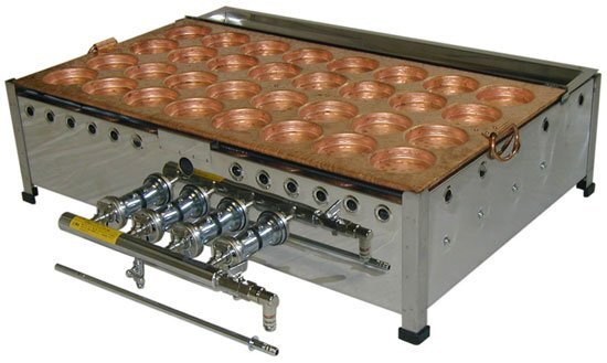 ★新品 業務用 銅板 大判焼き器 32穴 16個焼き 回転焼き器 今川焼き器 店舗 厨房拍卖