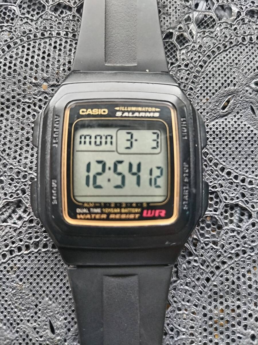 特価品!カシオ 防水腕時計・WaterResist・メンズブラック(アラーム・日付・曜日表示)拍卖