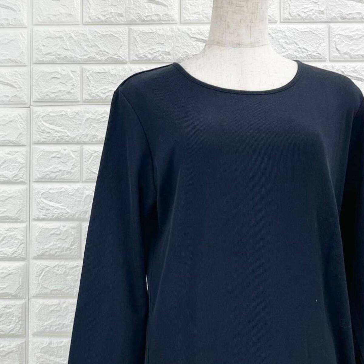 【A3519】GEORGES RECH ジョルジュ・レッシュ カットソー レディース 長袖Tシャツ ブラック 無地 シンプル ベーシック 春秋 Mサイズ拍卖