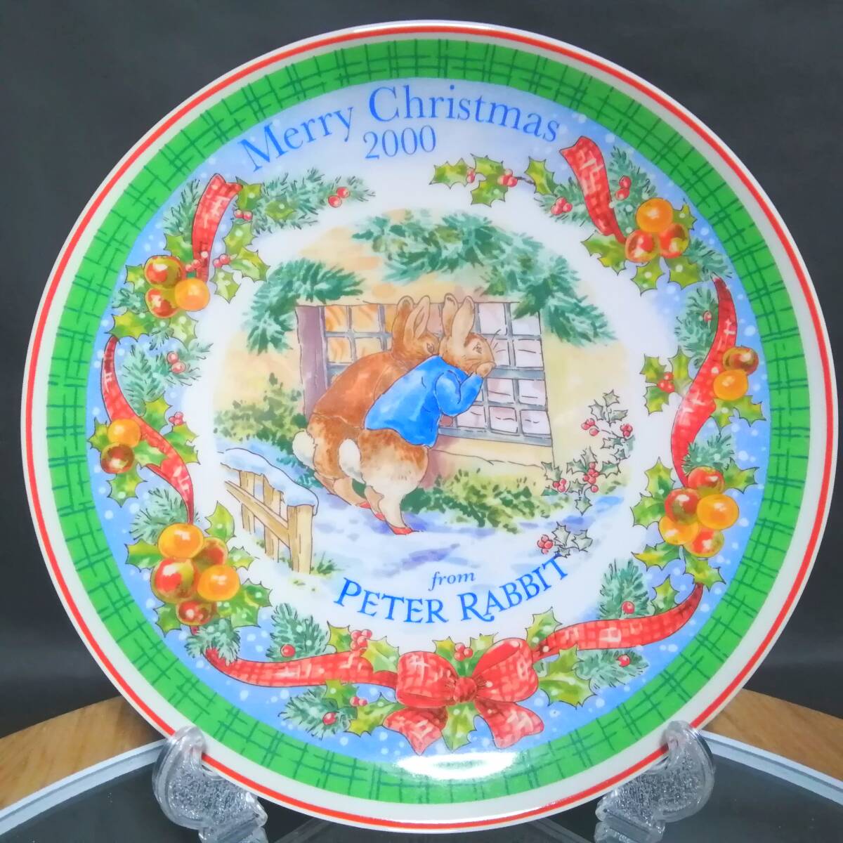 20CM 未使用◇自宅保管 ウェッジウッド ピーターラビット 2000 クリスマス プレート WEDGWOOD PETER RABBIT ※追加出品予定あり拍卖