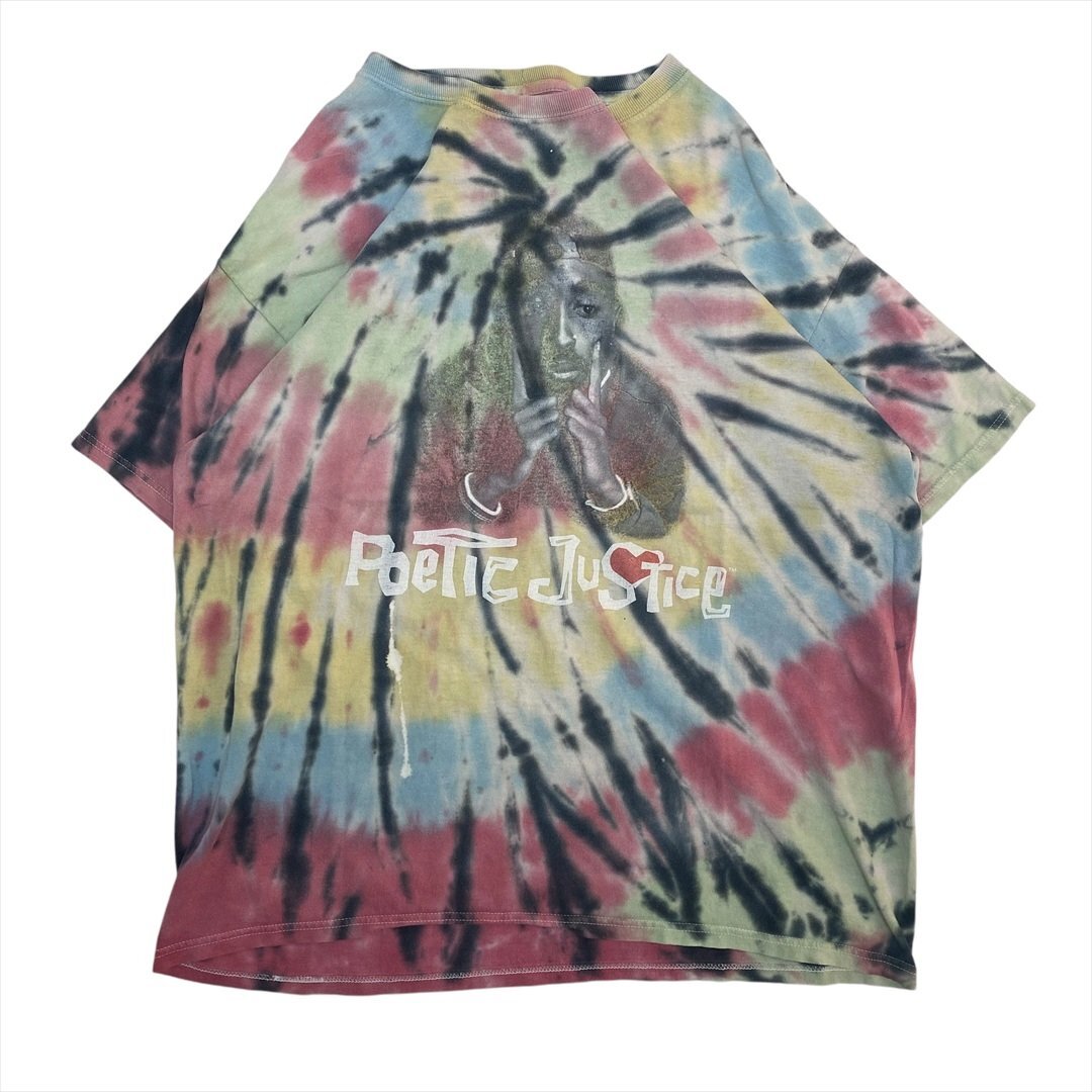 POETIC JUSTICE 2PAC 2パック タイダイ 染め Tシャツ 半袖 柄物 古着 メンズ FREE ヒップホップ ラップ Vintage ヴィンテージ ビンテージ拍卖