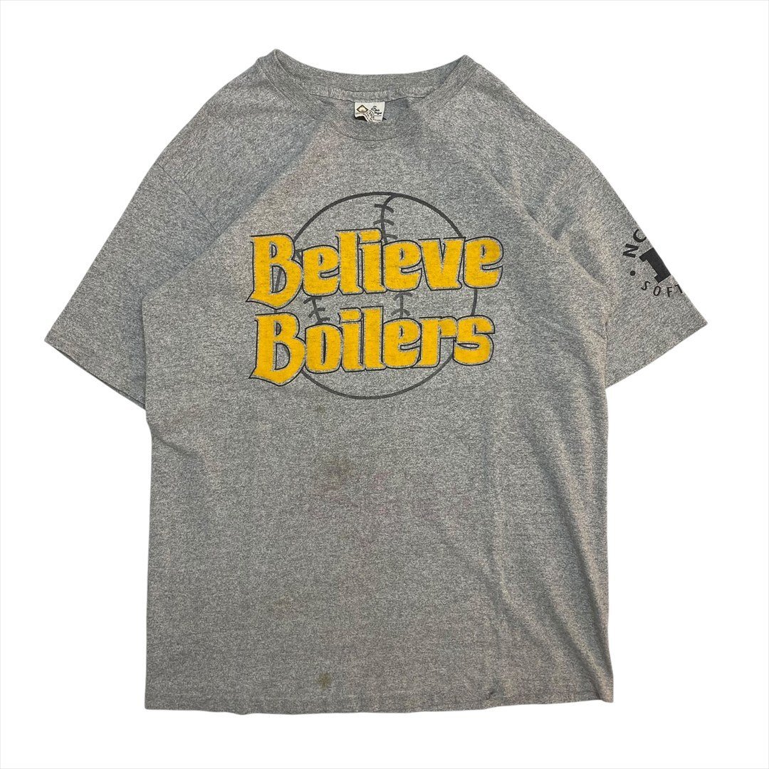 Vintage Cotton Exchange コットン エクスチェンジ NCAA SOFTBALL カレッジ ロゴ Tシャツ 半袖 グレー 古着 メンズ XL USA製 ヴィンテージ拍卖