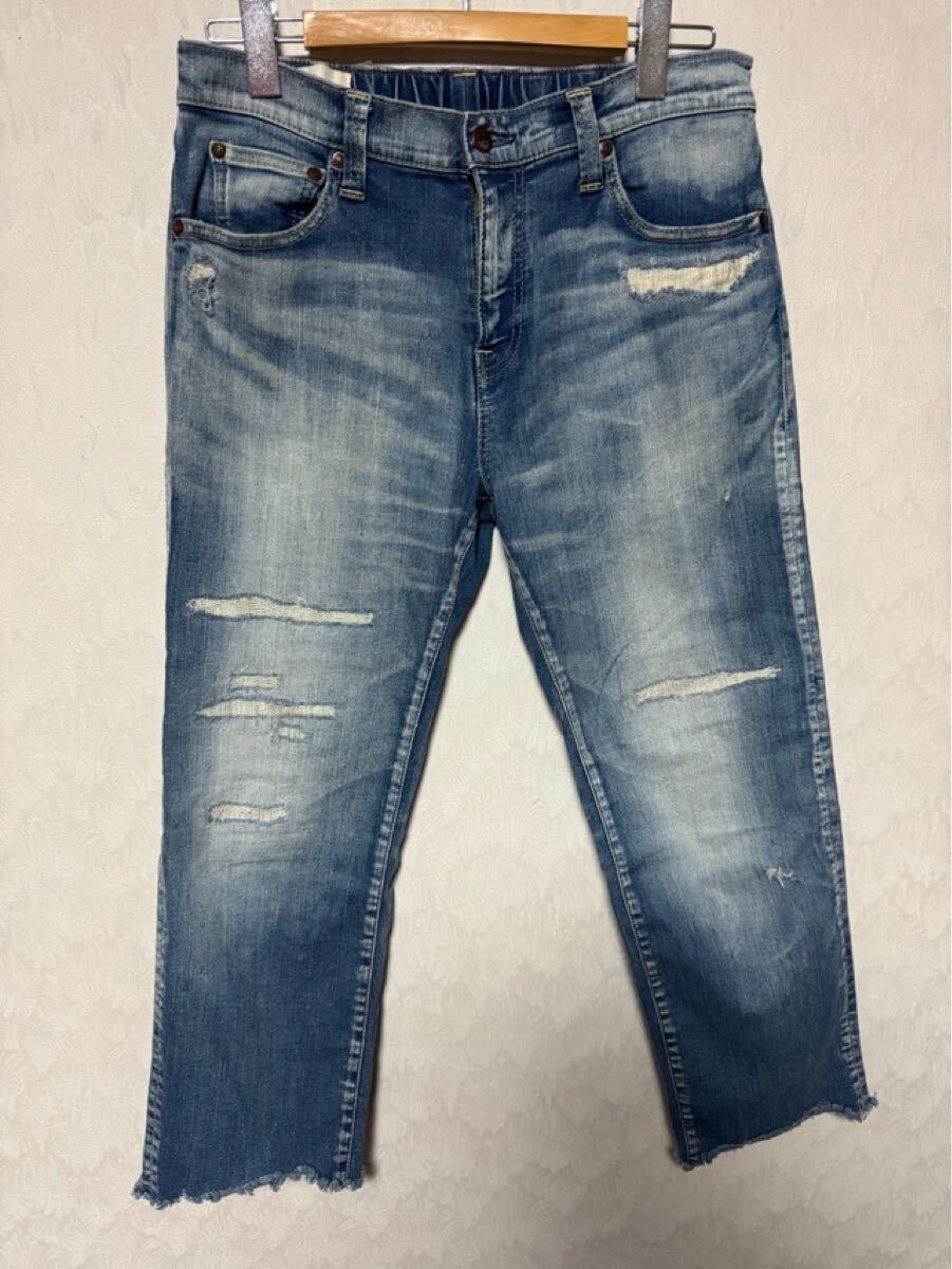 BIGJOHN ビッグジョン ジーンズ デニム Sサイズ ダメージ リペア 加工拍卖