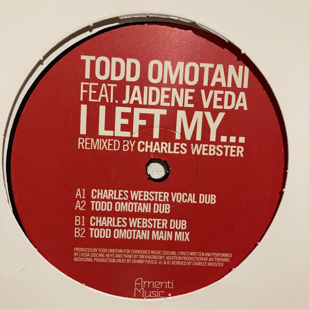 Todd Omotani Feat. Jaidene Veda - I Left My... Remixed By Charles Webster拍卖
