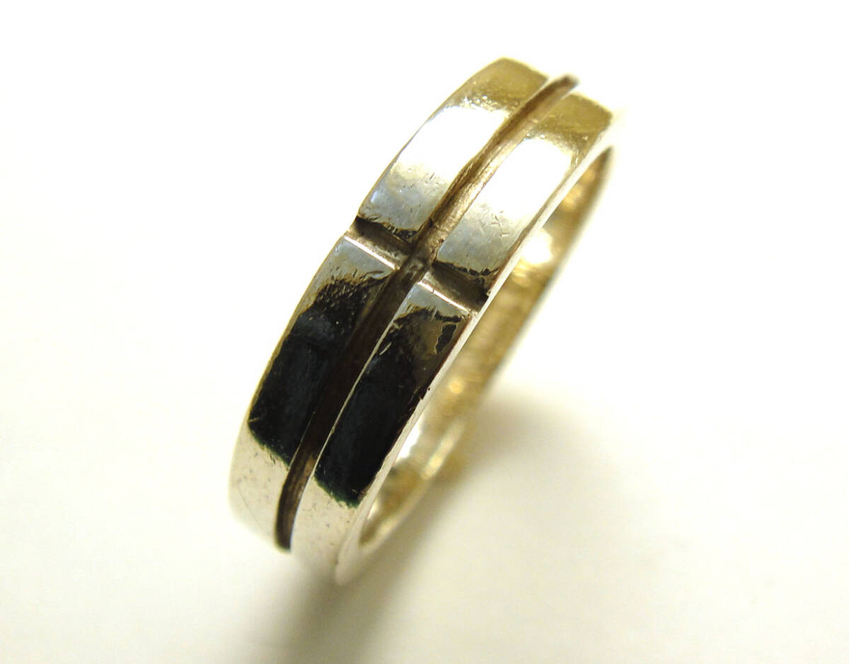 SP◆16号◆USED洗浄済SILVER925 クロスデザイン ジルコニア メッセージリング 925拍卖
