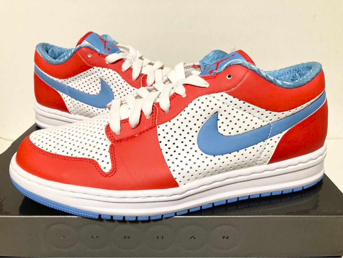 2011 国内新品 NIKE AIR JORDAN ALPHA 1 LOW WHITE BLUE RED ナイキ エア ジョーダン アルファ ホワイト ブルー レッド 26cm 8 453839-102拍卖