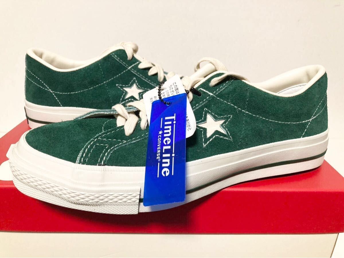 日本製 CONVERSE TIMELINE ONE STAR J VTG OS GREEN SUEDE コンバース タイムライン ワンスター ヴィンテージ グリーン スウェード 26cm拍卖