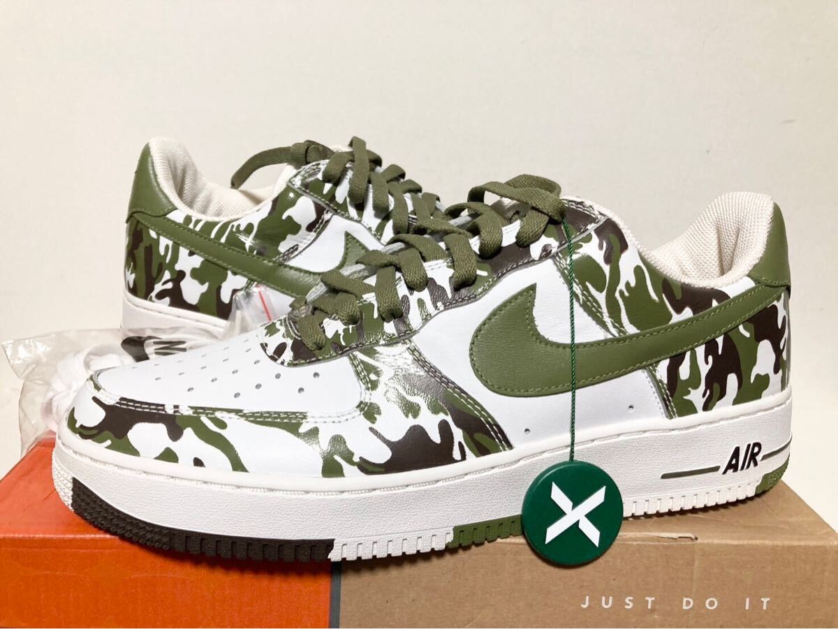 2004 新品箱付 NIKE AIR FORCE 1 CAMO WHITE GREEN BROWN ナイキ エア フォース カモ ホワイト グリーン ブラウン 30cm US12 306353-131拍卖