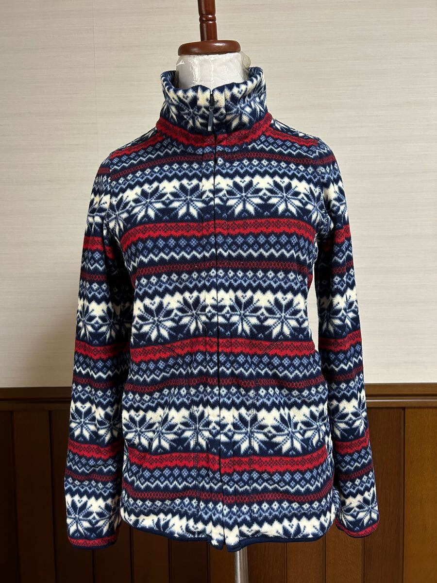 ユニクロ フリース■総柄 雪模様 トップス レディース M拍卖