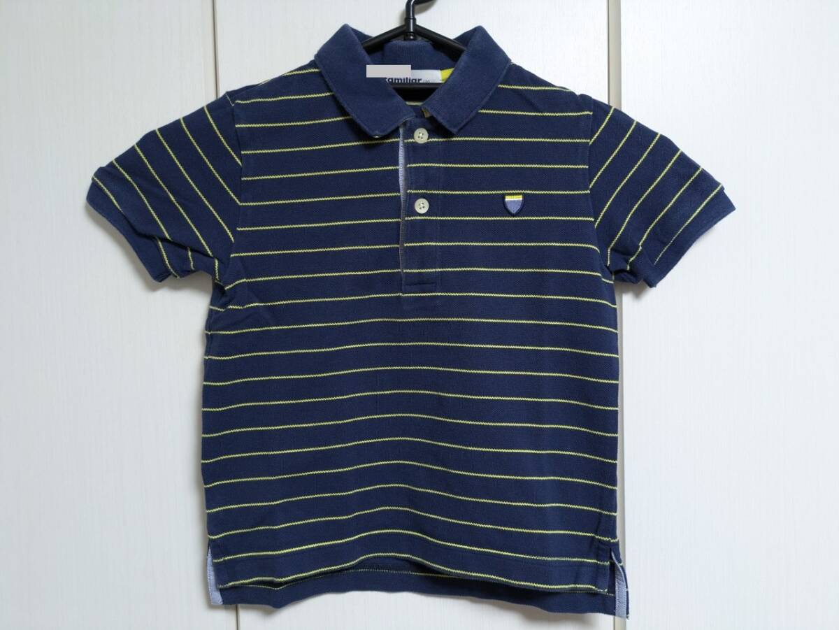 ファミリア familiar ポロシャツ 半袖 シャツ キッズ 子供服 紺黄ボーダー 120 461316 HMAOTZS拍卖