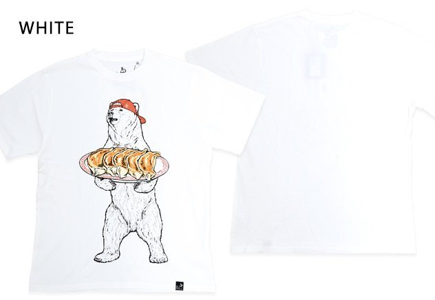 USA/C 餃子クマ半袖Tシャツ◆go slow caravan ホワイトLサイズ 341913 ゴースローキャラバン 熊拍卖