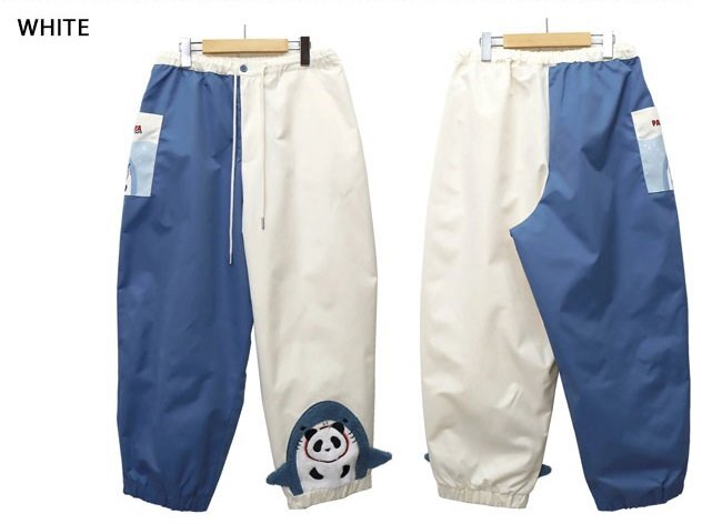サメパンダバルーンパンツ◆PANDIESTA JAPAN ホワイトMサイズ 585751 パンディエスタジャパン シャーク ゆったりめ ユニセックス拍卖