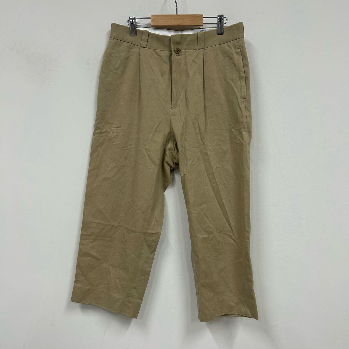 YAECA ヤエカ チノパン タックストレート クロップド丈 ベージュ レディース サイズ28 a989拍卖