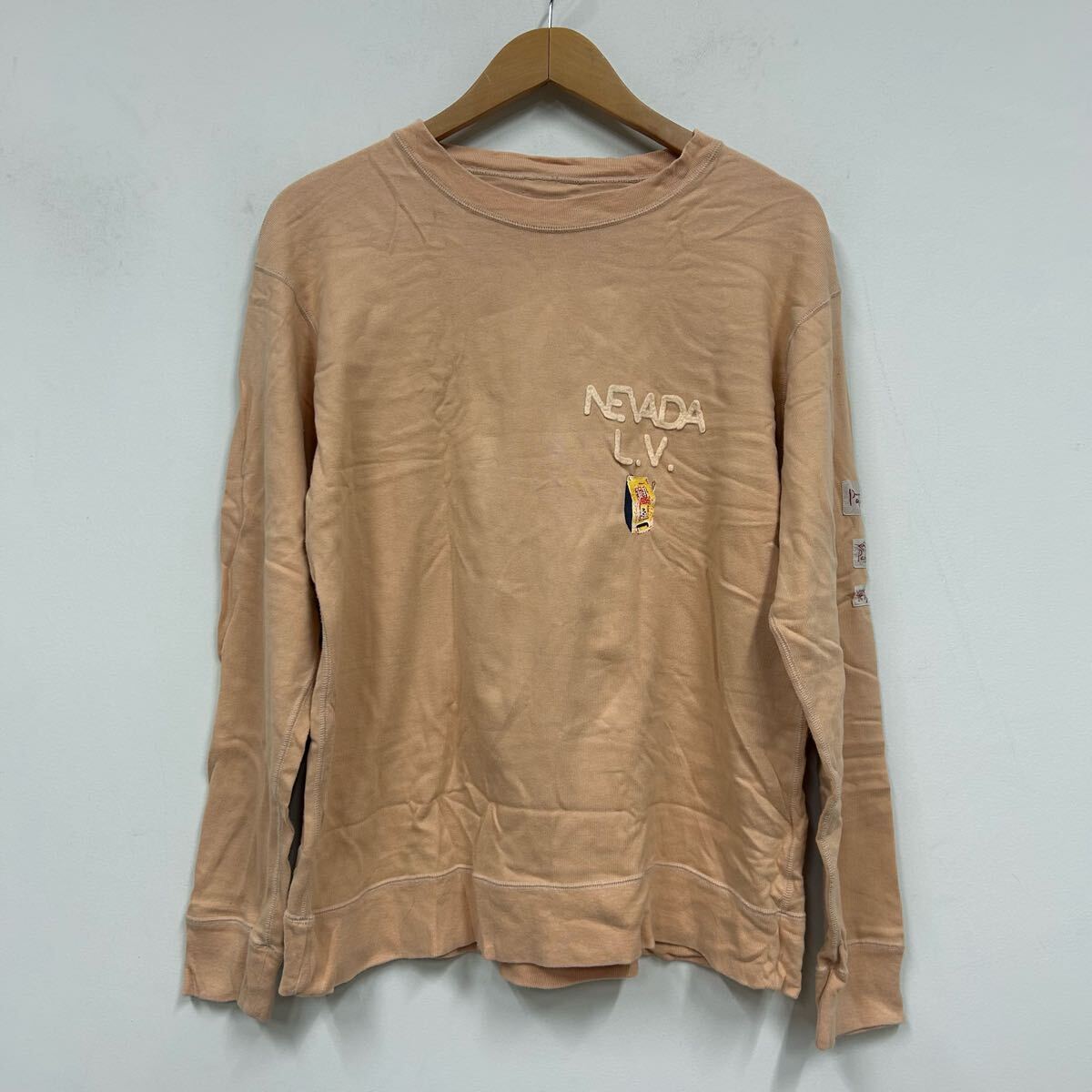 Papas パパス ロングスリーブTシャツ 長袖 クルーネック ピンク系 サイズ メンズ トップス 長袖Tシャツ a998拍卖