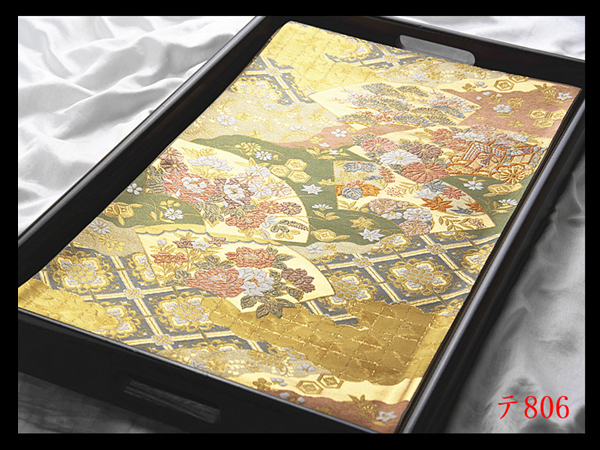 蔵【テ806】西陣逸品 振袖可 地紙草花紋 金色地 揺らめく光沢の美 正絹純金箔六通高級美術袋帯 ◇検◇簪着物名古屋帯和装小物帯締め拍卖