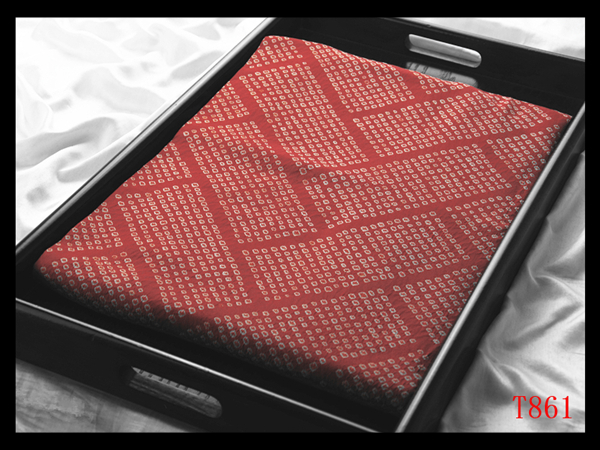 蔵【T861】西陣美品 絞り染め 桧垣紋 深緋色地 気品豊かに 正絹高級美術名古屋帯 ◇検◇簪着物袋帯和装小物帯締め拍卖