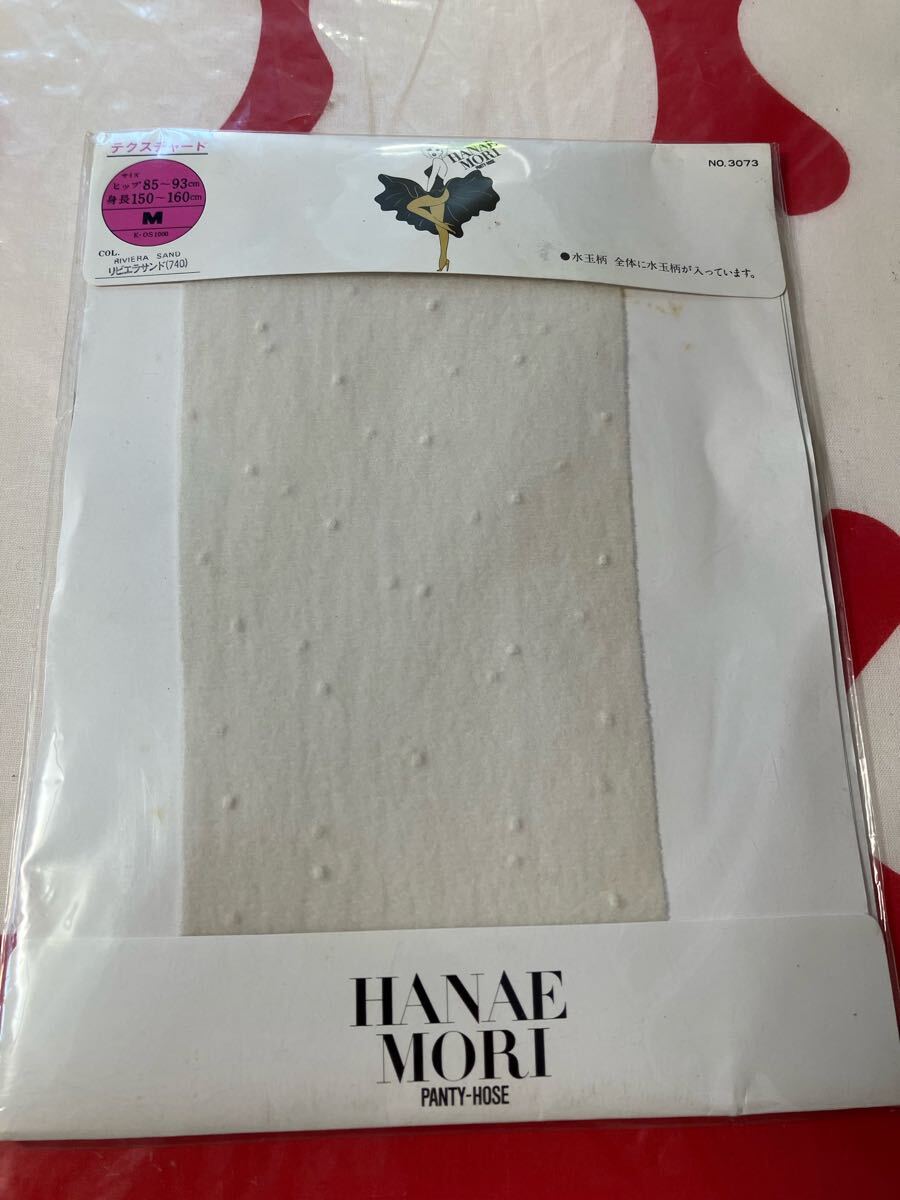 HANAE MORI panty hose テクスチャード M リビエラサンド 水玉柄 ドット ハナエモリ パンティストッキング 福助 パンスト拍卖
