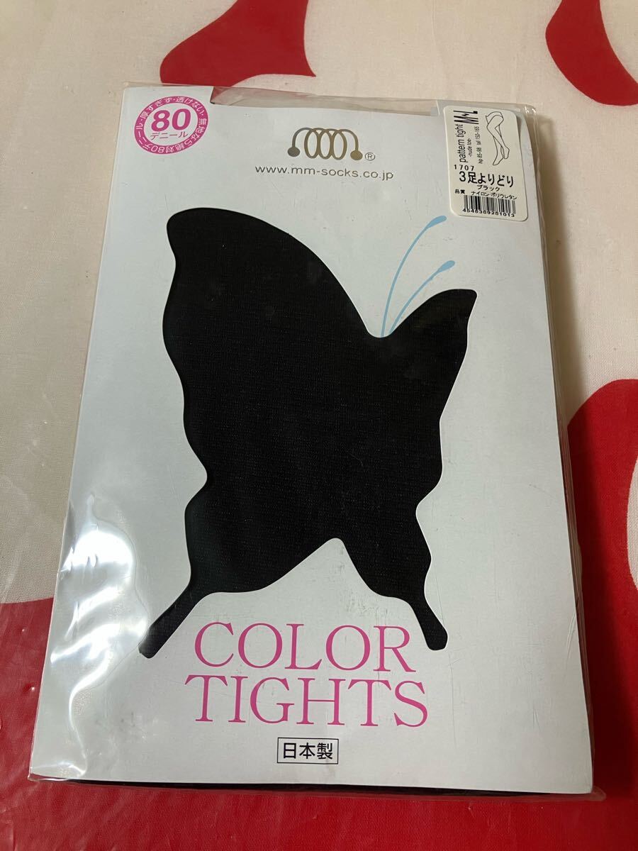 mm socks color tights 80デニール 厚すぎず 透けない 黒 カラー タイツ 拍卖