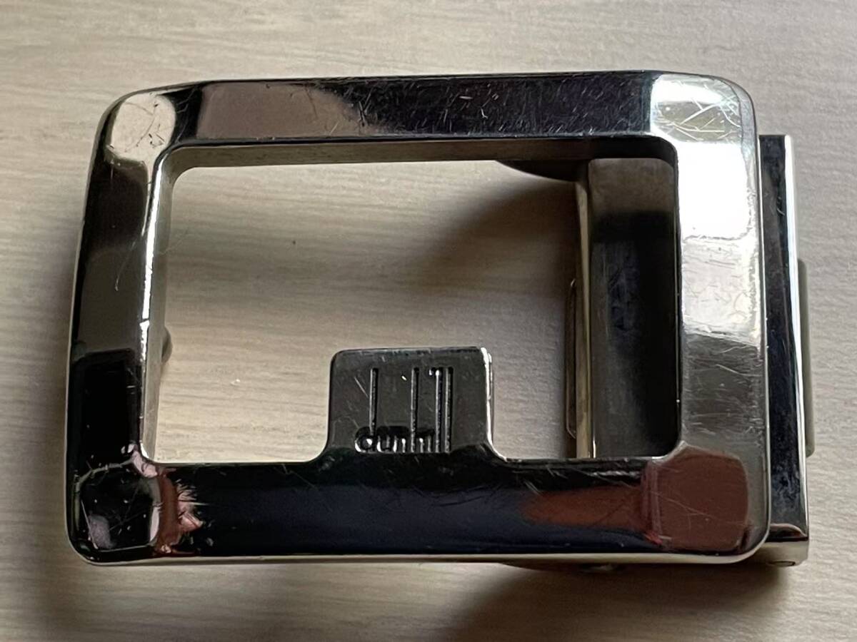 USED dunhill ダンヒル ベルト用金具 ベルトバックルのみ 幅3センチ以内 シルバー色 拍卖