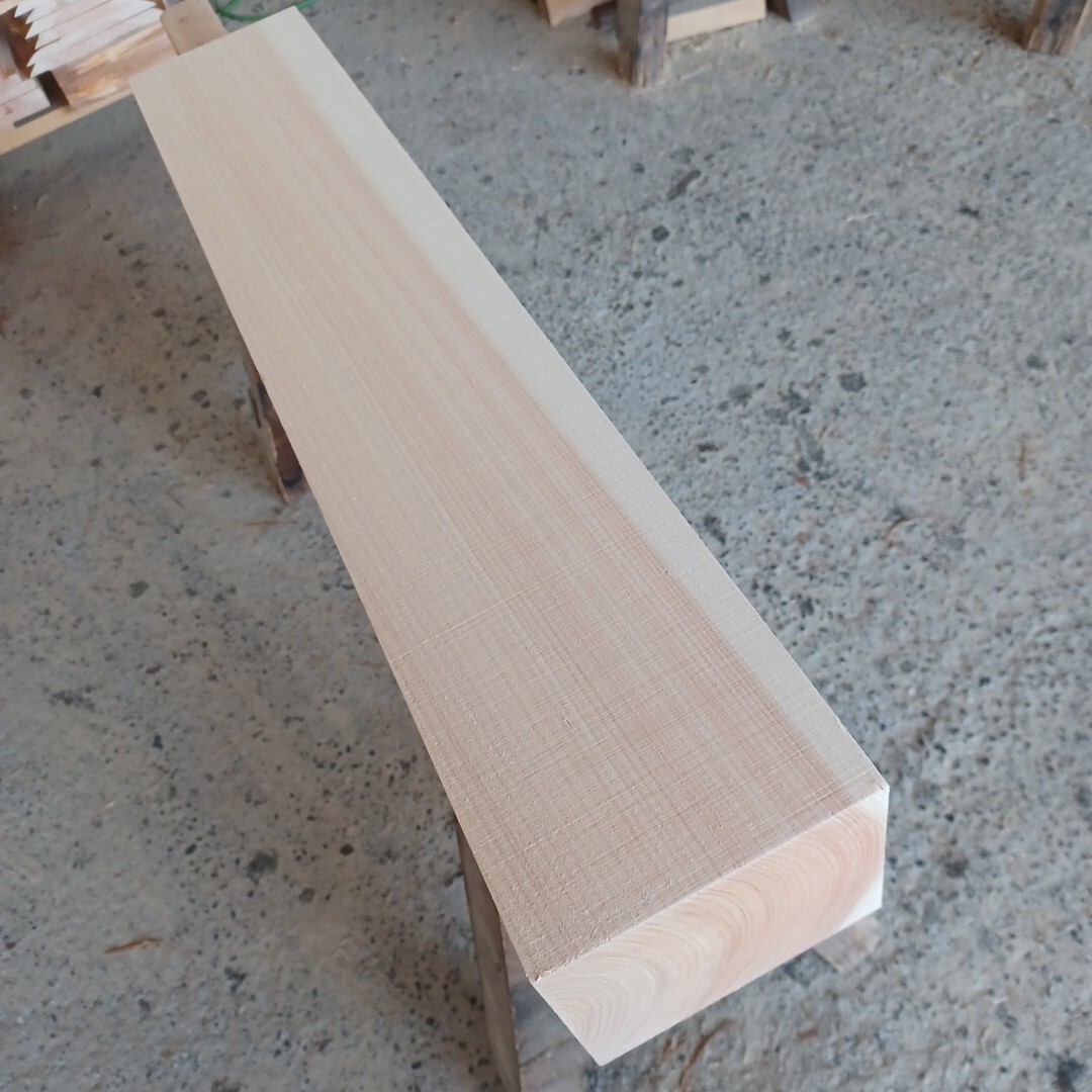 角材-990【79.5×15×13.5cm】 国産ひのき 角材 彫刻 土台 一枚板 無垢材 桧 檜 DIY拍卖
